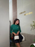 Emerald Green Ribbed Knit Top